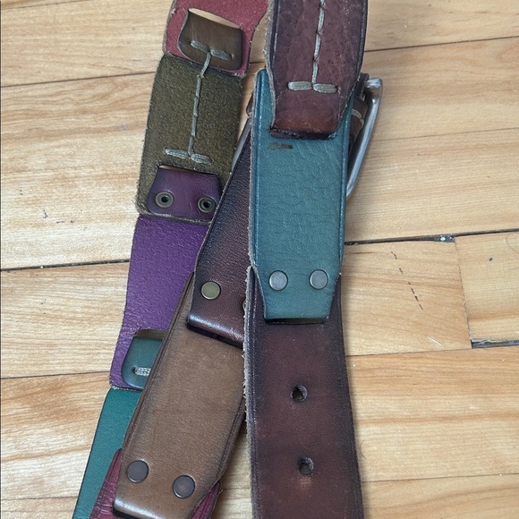 Fossil Genuine Leather  Patchwork Rainbow Belt Multicolour small - Picture 5 of 7